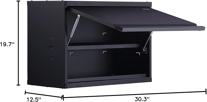 VEVOR Metal Storage Cabinet, 120lbs Load Capacity per Shelf, Press to Close &