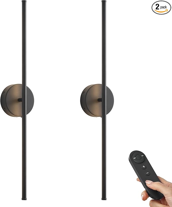 KARTOOSH Battery Operated Wall Sconces, Dimmable Wall Sconces Set of Two