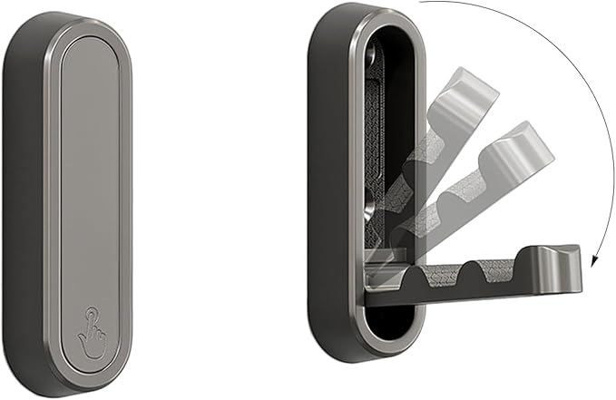 2PCS Foldable Wall Hooks, Flip Down Design