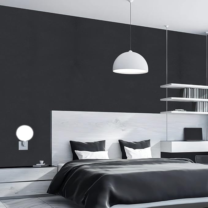 Arthome 23.6"x200" Black Wallpaper Peel and Stick Contact Paper, Matte Black