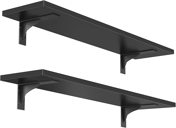 HOOBRO Floating Shelves for Wall, 23.6" Wall Mounted Shelves Set of 2, Hanging