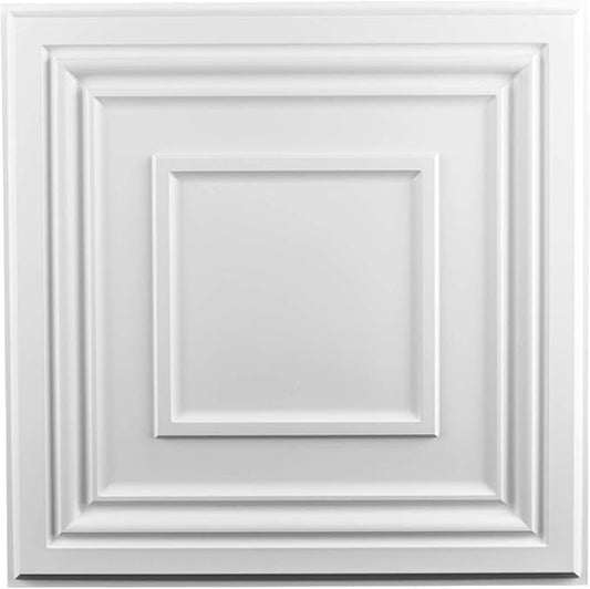Art3d 48 Pack PVC Ceiling Tiles 24x24 Inches Waterproof Drop Ceiling Tiles/Wall