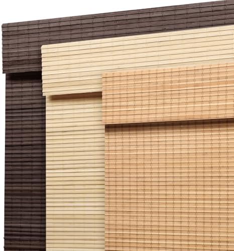 SEEYE Cordless Bamboo Roman Shades, Roll Up Blind Privacy Shade