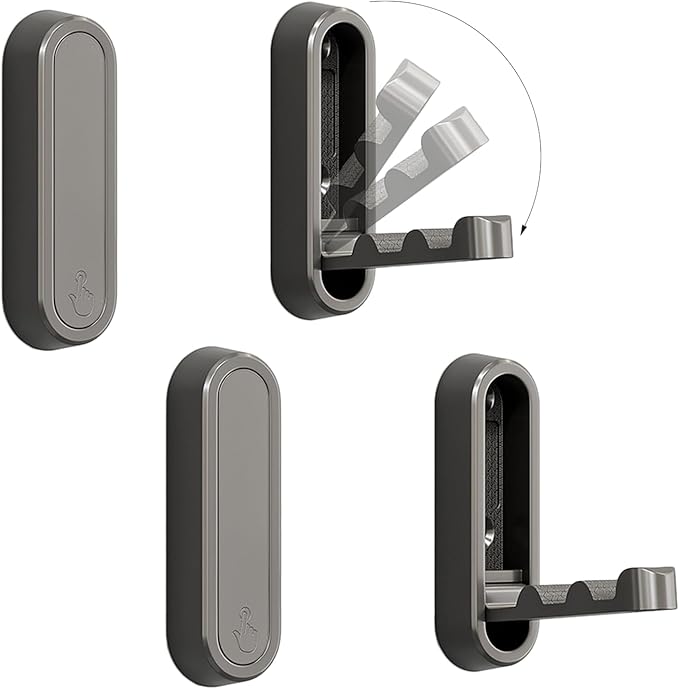 4PCS Foldable Wall Hooks, Flip Down Design