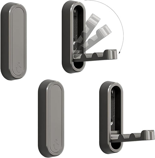 4PCS Foldable Wall Hooks, Flip Down Design