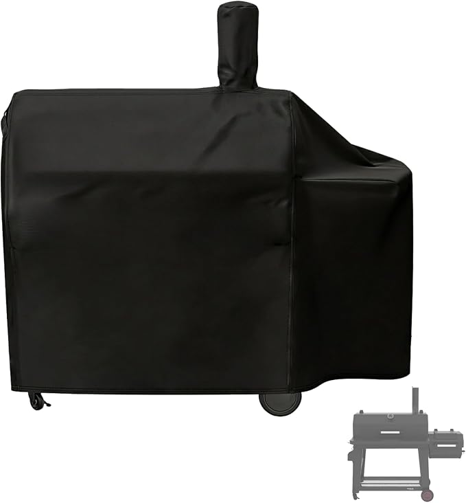 Grill Cover for Nexgrill 810-0071 Oakford 1150 Reverse Flow Offset Smoker Charcoal Grill, Waterproof Outdoor BBQ Griddle Cover, Fade-Resistant UV Resistant All Weather Protection