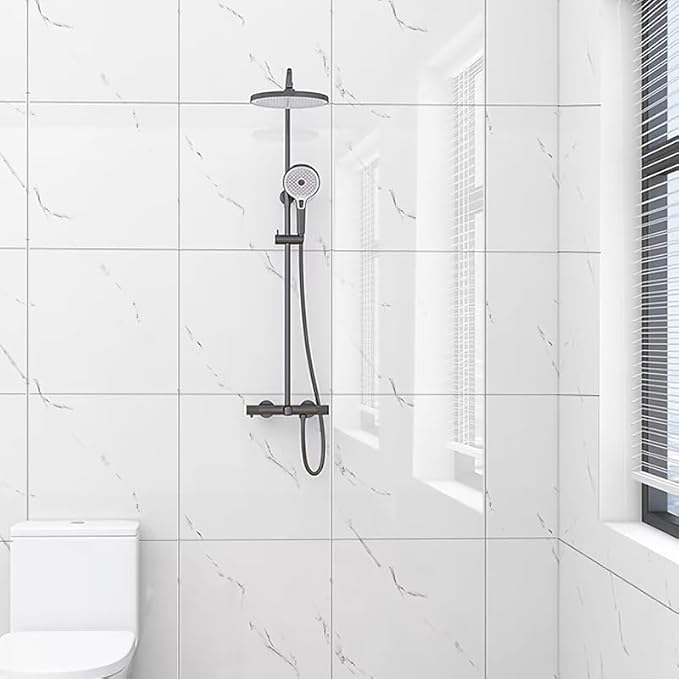 10pcs Peel and Stick Tile Shower Waterproof Marble Tiles Wall Panels,