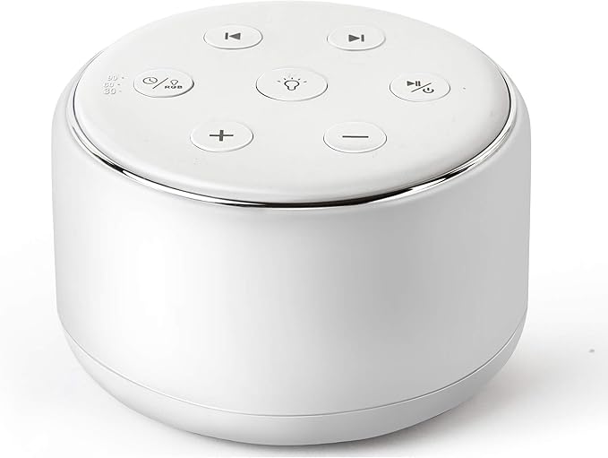 FamiSym White Noise Sound Machine Baby for Sleeping with Night Light – 34 Soothing Sounds, Rechargeable White Noise Machine for Kids Adults, Portable Lullaby Sleep Machine Baby Soother Home Travel