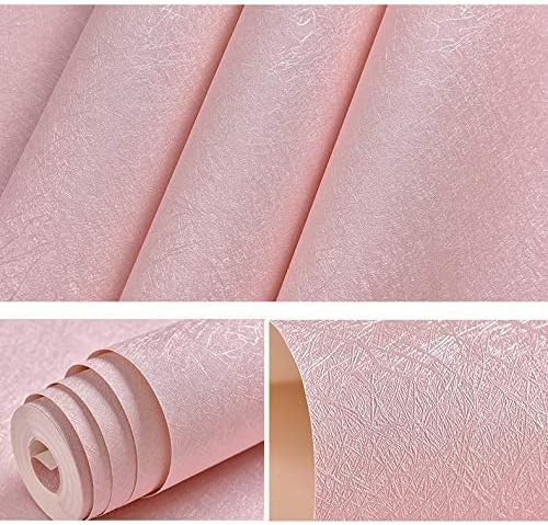 Cohoo Home Silk Pink Wallpaper Peel and Stick Contact Paper Pink Textured Silk