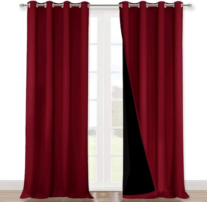 NICETOWN 100% Blackout Blinds, Burgundy Red, Laundry Room Decor Window