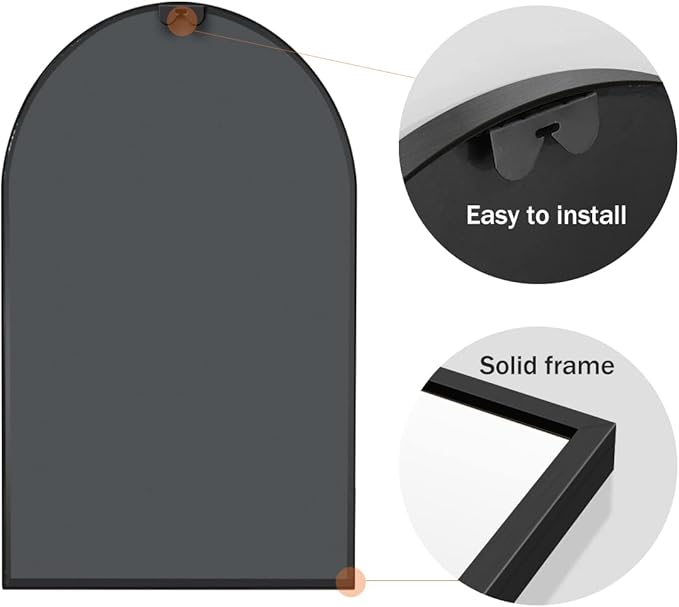 Arched Wall Mirror, Living Room, Hang Vertical or Horizontal