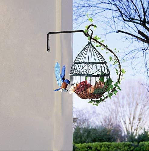 AILIN YELOKIE 12" Plant Hangers 6-Pack - Heavy Duty Rust-Resistant Steel Hooks for Bird Feeders, Indoor/Outdoor Plants & Wall Decor, Black