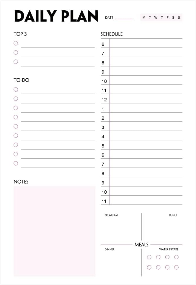 (Pack of 3) Nokingo Daily To Do Lists - A5 Calendar, Organizer with Priority, To Do Lists, Appointments, Meals and Water Intake Tracker, 50 Undated Tear-Off Sheets Daily Planner Pad, 5.8"x8.25"