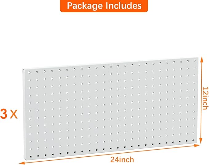 TORACK 3 PCS Metal Pegboard Panels