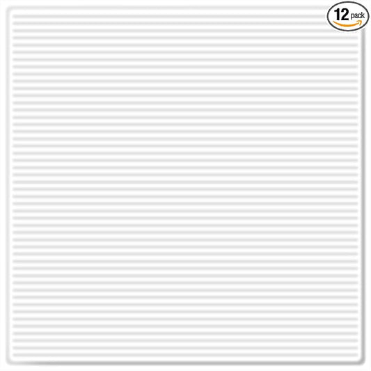 12 PCS 2ft x 2ft PVC White Slat Decorative Ceiling Tiles, Fluted Drop Ceiling