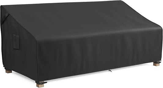 MR.COVER 3-Seater Outdoor Couch Cover Waterproof, Patio Furniture Cover for Sofa, Heavy Duty Outdoor Sofa Covers, Polyester & Double-Stitched Seams, Fits up to 81" W x 42" D x 35" H, Classic Black