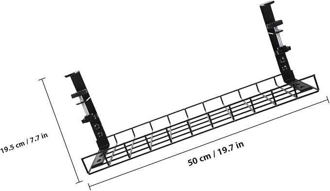 Under Desk Cable Organizer Tray 500Mm No Drill Cable Management Rack Wire Holder for Office Desk Power Strip Storage