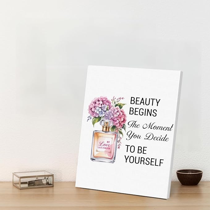 Inspirational Pink Flower Wall Art Decor