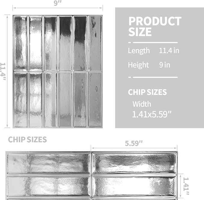 Peel and Stick Backsplash 3D Wall Tiles, Self-Adhesive, Oil Proof, Waterproof