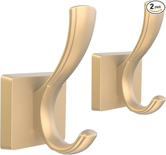 TOFIIGREM Gold Coat Hooks, Towel Robe Hooks Bathroom Entryway Mudroom Pool Hooks