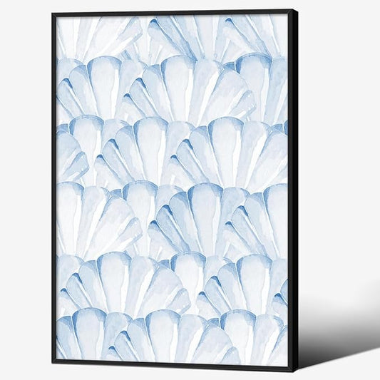 Light Blue Shell Poster Vintage Coastal Cowgirl Wall Art Modern Fashion Preppy