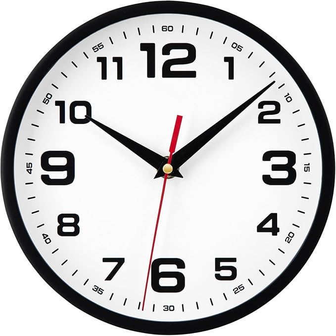 14 Inch Wall Clock Silent Non-Ticking Modern Clocks Battery Operated Large