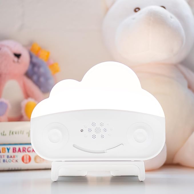 Happiest Baby SNOObie Smart White Noise Machine - Portable Baby Sound Machine with Night Light - 12 Soothing Sounds for Sleep Training, White