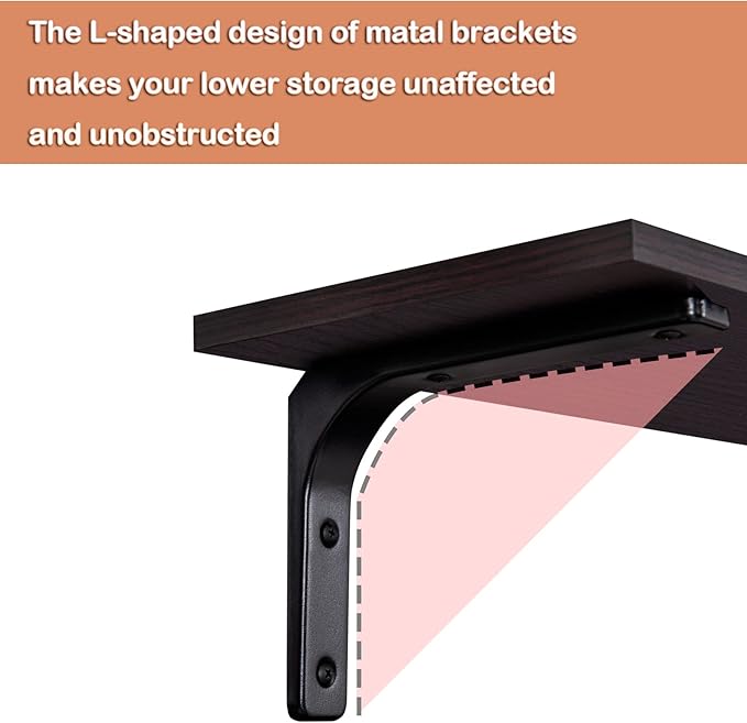 DINZI LVJ Long Wall Shelves, 39.4Inch Wall Mounted Shelves Set of 2, Extra