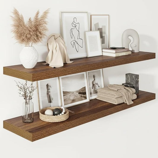 Vivelove Wide Floating Shelves for Wall 12 Inch Deep, 47.2" X 12" X 2" Floating