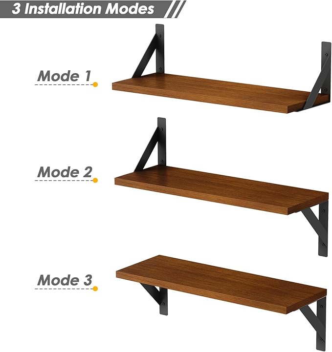 Forbena Walnut Brown Wall Bookshelf