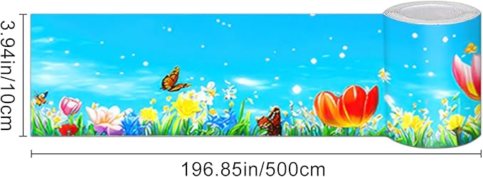 HOMETITUTE Wallpaper Border 4x196 Inch Peel and Stick Wall Border Wallpaper