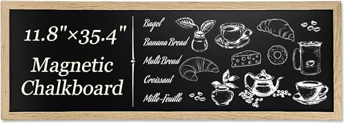 Magnetic Chalkboard for Wall, Long Chalk Board, Wall Hanging Menu for Restaurant