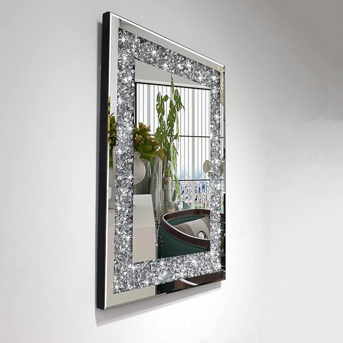 QMDECOR Rectangle Sparkling Decorative Wall Mirror