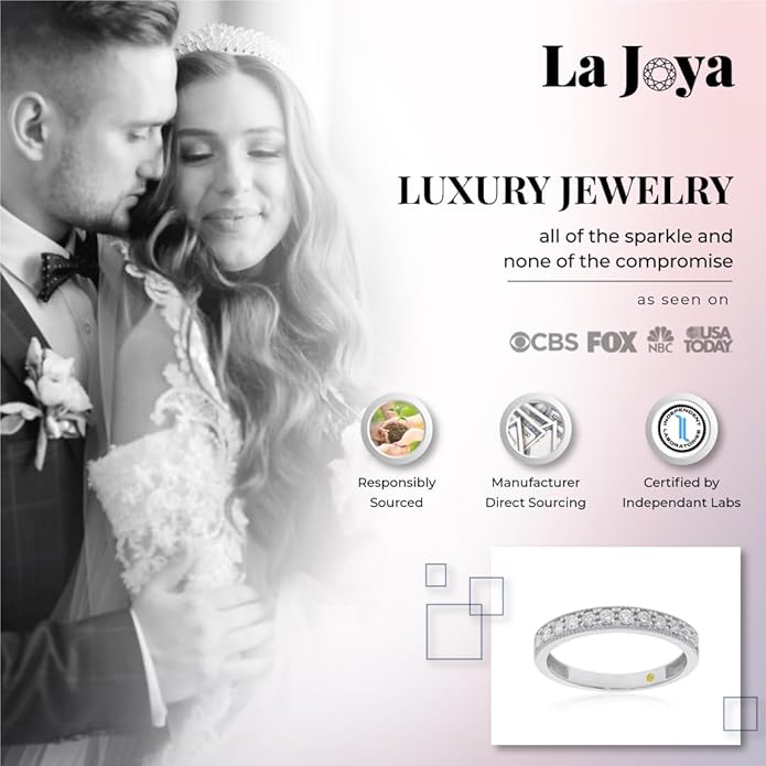 Lab Grown Diamond Wedding Bands for Women | 10K Yellow, White and Rose Gold Certified 1/10 - 1/2 Carat Milgrain Diamond Anniversary Bands, Promise Rings and Stackable Bands