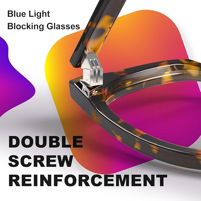 VISOONE Blue Light Blocking Glasses Square with Anti Computer Glare for Gaming Women and Men MONTANA