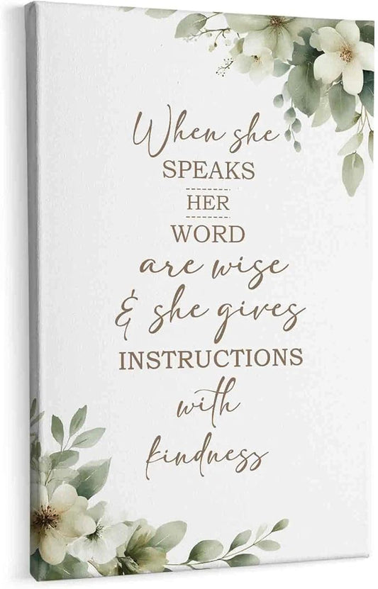 HIWX Christian Wall Decor, Sage Green Botanical Bible Verses Framed Canvas