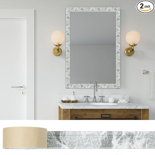 180'' Marble Polyethylene Foam 3D Wall Edging, Self Adhesive Wallpaper Border