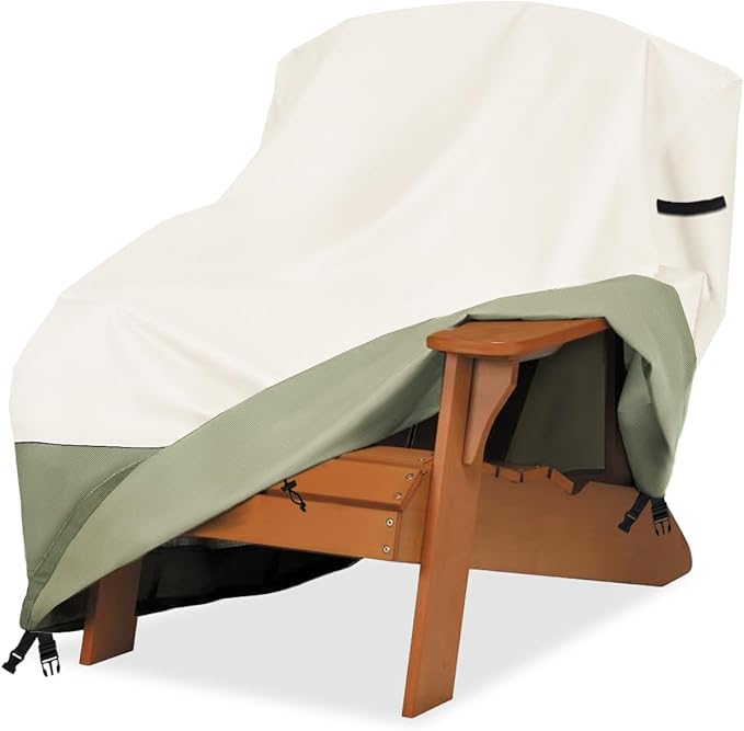 Patio Adirondack Chair Cover 30 W x 34 D x 36 H inches,600D Heavy Duty Waterproof Outdoor Chair Covers,Patio Furniture Covers for Adirondack Chair,Beige