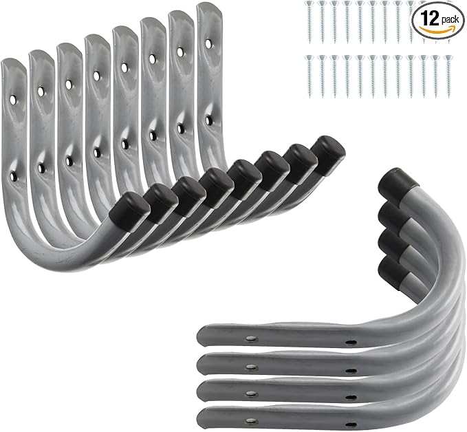 HOME MASTER HARDWARE 12 Pack 4-Inch Heavy Duty Garage Storage Wall Hooks