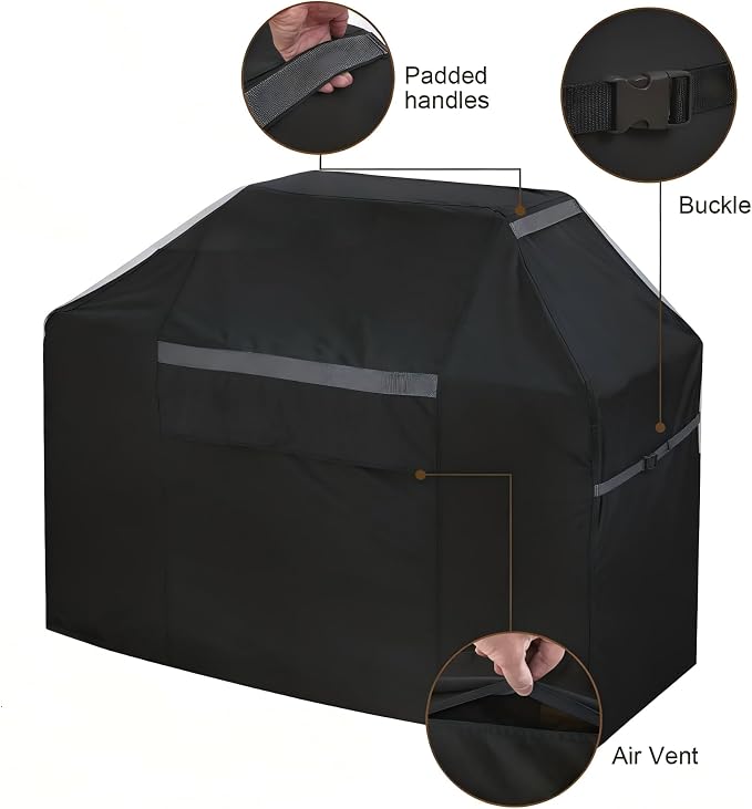 600D Heavy Duty Flat Top Grill Cover for Blackstone 4 Burner - 67" x 27" x 48", Waterproof UV & Fade Resistant Outdoor BBQ Cover,Black