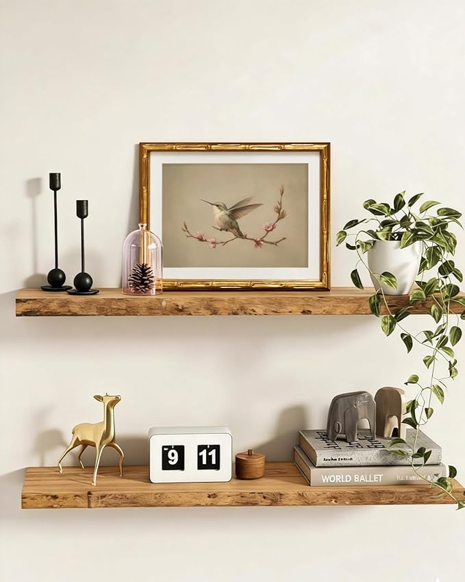 InSimSea Gold Bamboo Framed Canvas Wall Art, Vintage Spring Bird Paintings