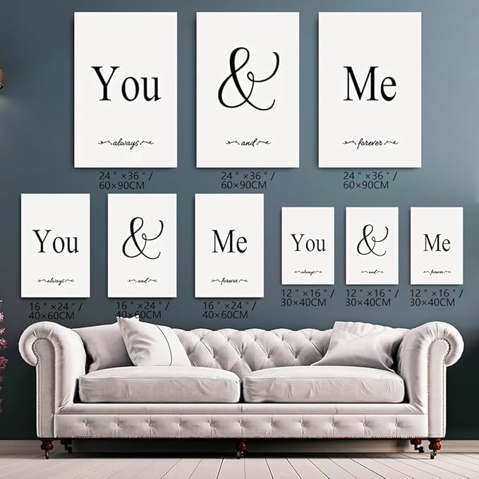 GUBIYU Black & White Bedroom You And Me Canvas Poster