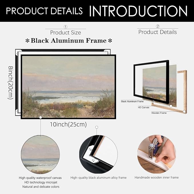 Nature Ocean Scenery Wall Art Beach Landscape Posters Vintage Coastal Aesthetic