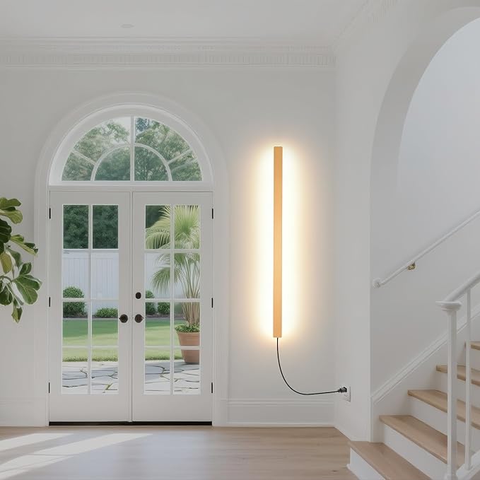 KELUOLY Modern Plug in Long Wall Sconce, 20W Warm White 3000K Acrylic Indoor