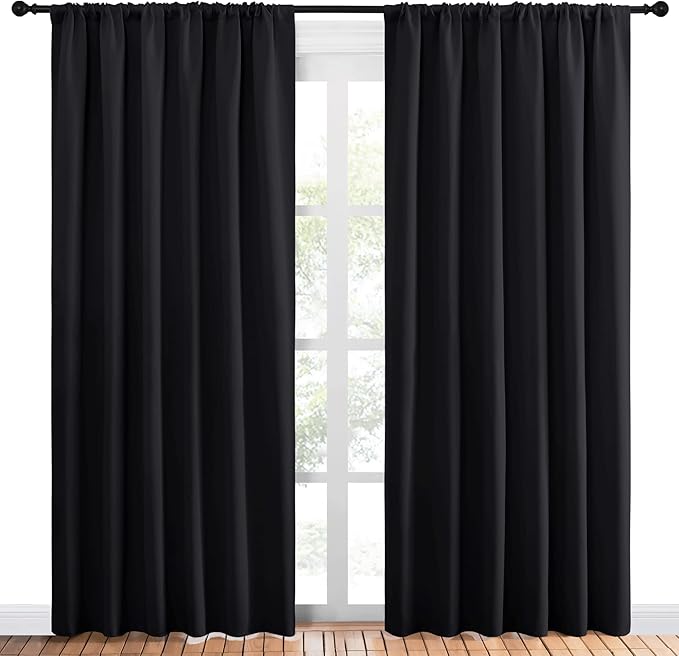 NICETOWN Black Blackout Curtain Blinds