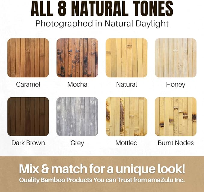 amaZulu Natural Bamboo Wall Panels 4x8 — Dark Brown Tambor Cladding, Rich Deep