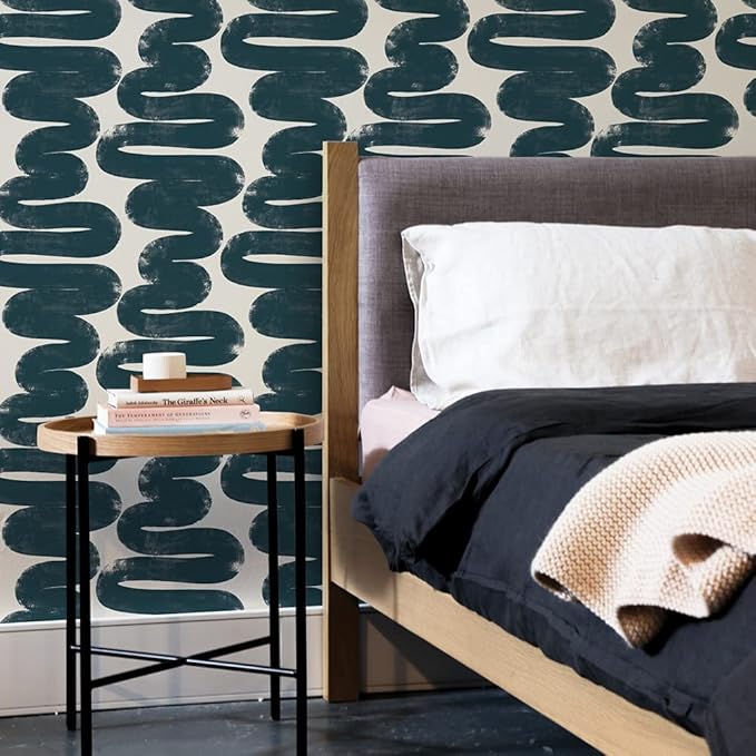 Tempaper x Bobby Berk Blue & Cream Wiggle Room Removable Peel and Stick