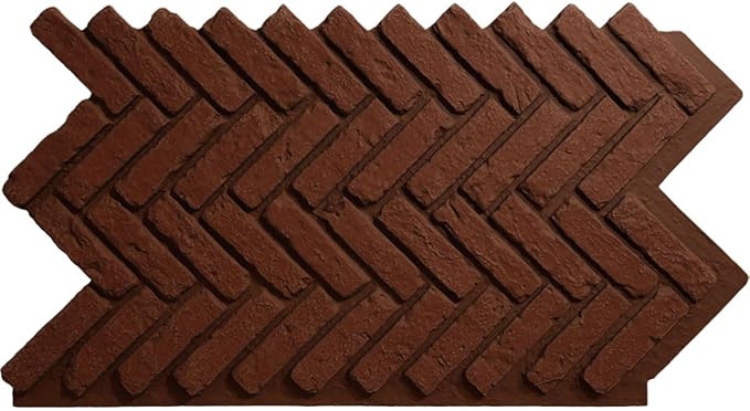 EverStone Herringbone Faux Brick Panel, 46 1/2"W x 25 1/4"H x 1"D