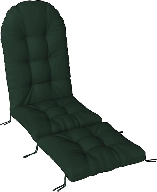Adirondack Chair Cushion with Ottoman, Folding Adjustable Adirondack Seat Cushions, Waterproof Adirondack Patio Chair Pads for Garden, Deck, or Poolside, Large-Dark Green-1