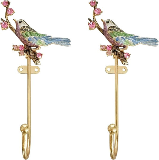 2 Pack Decorative Wall Hooks, Vintage Bird Shaped Metal Wall Hook
